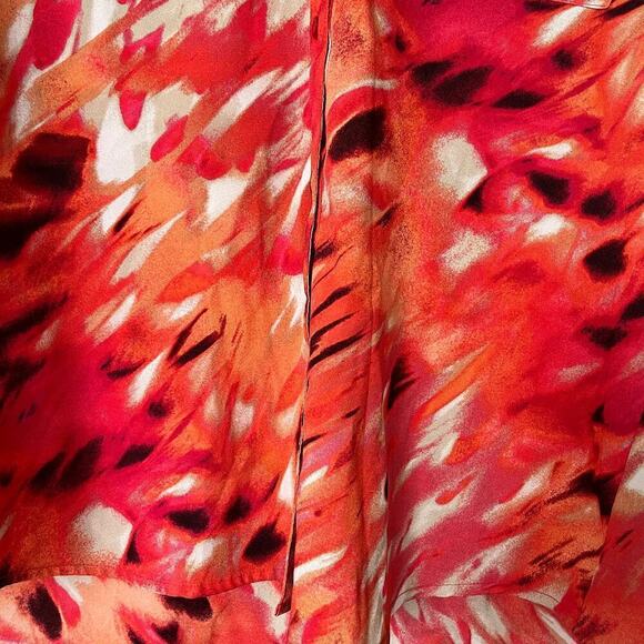 Calvin Klein Abstract Print Long Sleeve High Low Button Up Shirt Womens Medium - Picture 4 of 5